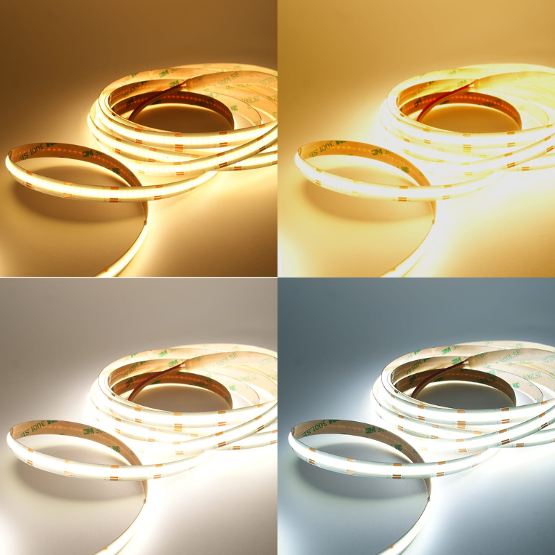 CCT MultiWhite COB LED pásek, 2700K-6000K, 24V DC / 608LED / 14W / IP20 / 10mm / PRO+